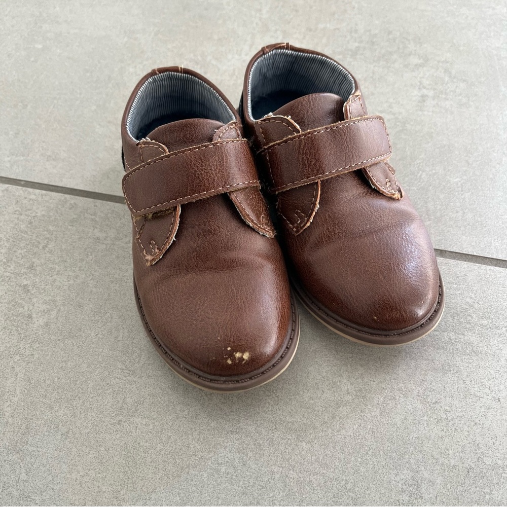 Max + Jake Classic Brown Ollie Oxford Toddler Boy Dress Shoes With Strap Size